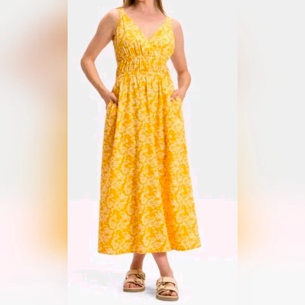 NWT UT Yellow Floral Sleeveless Maxi Dress Size XXL - Picture 8 of 13
